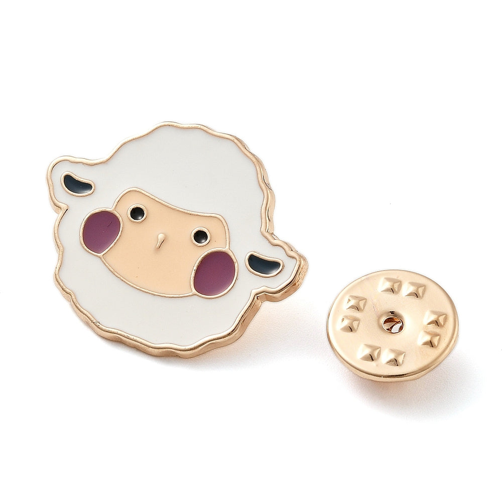 Sheep head enamel pin
