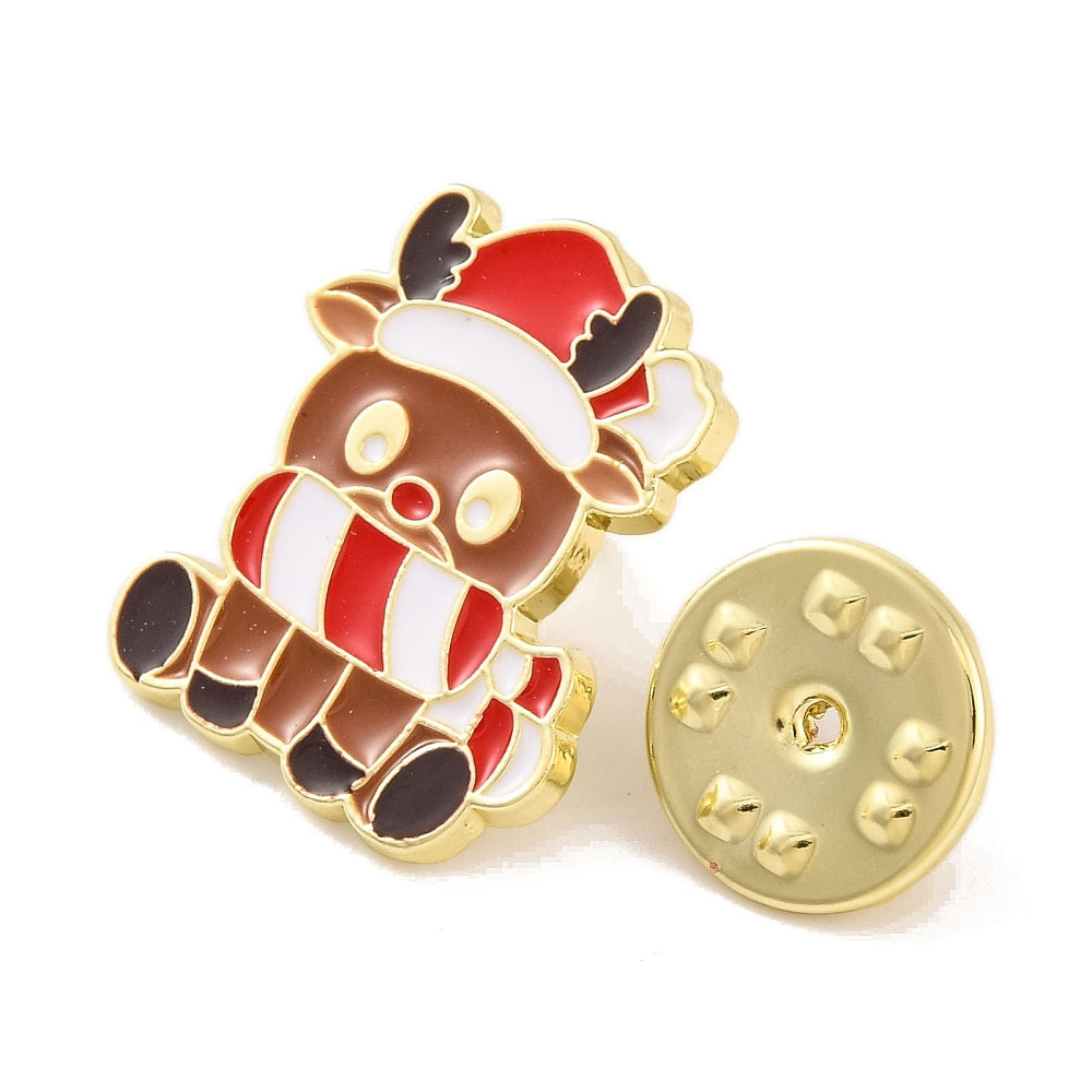 Christmas reindeer enamel pin