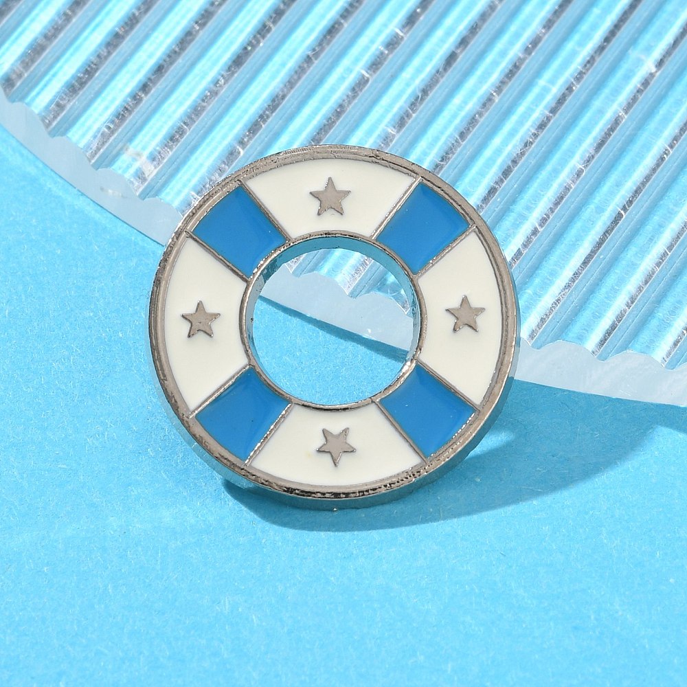 Lifebuoy ring enamel pin