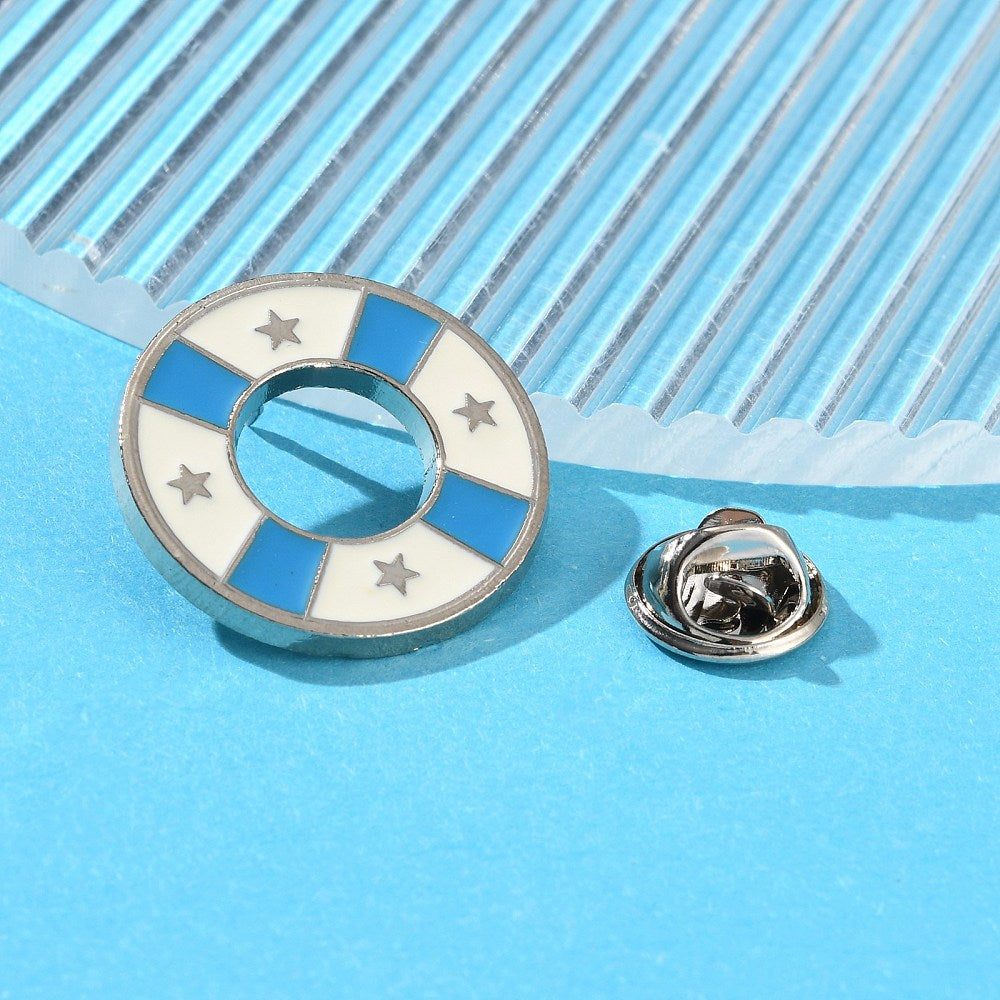 Lifebuoy ring enamel pin