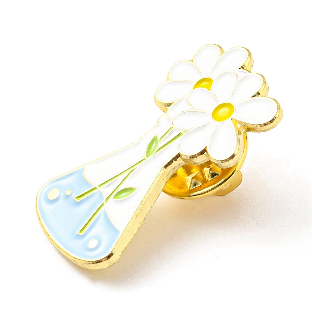 Flower beaker enamel pin