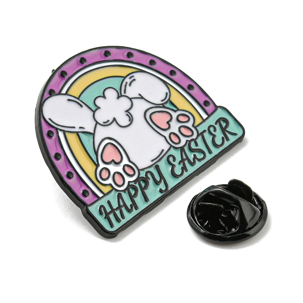 Happy Easter bunny rabbit butt enamel pin