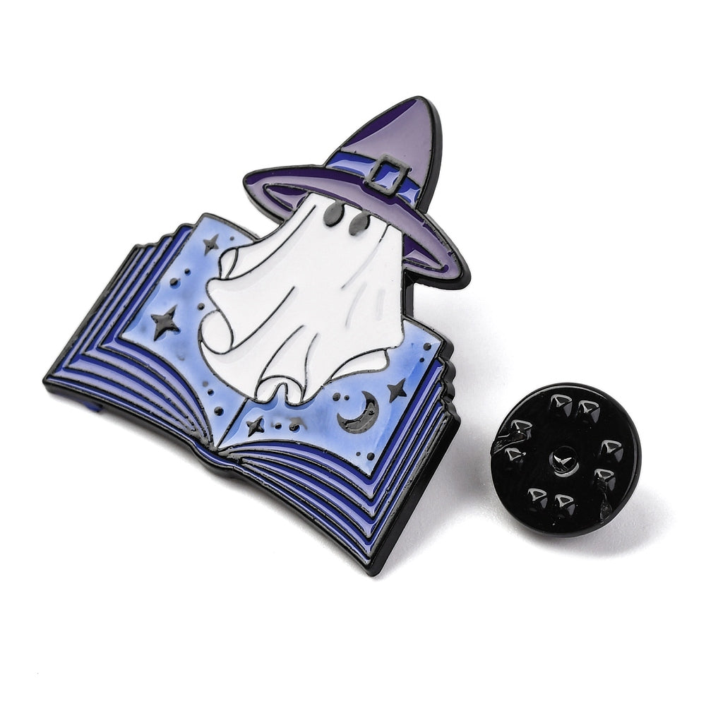 Ghost book enamel pin