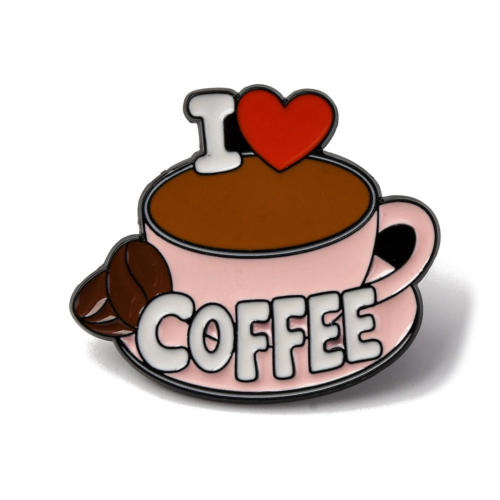 'I heart coffee' enamel pin