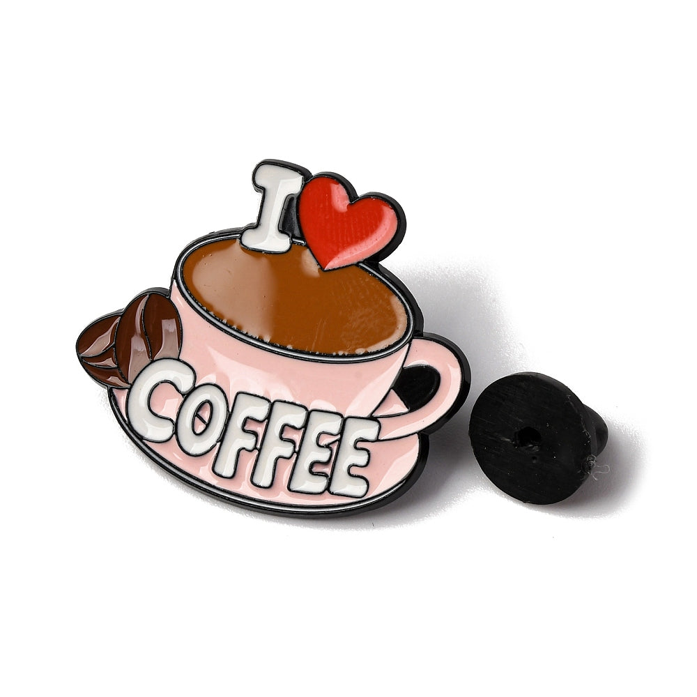 'I heart coffee' enamel pin