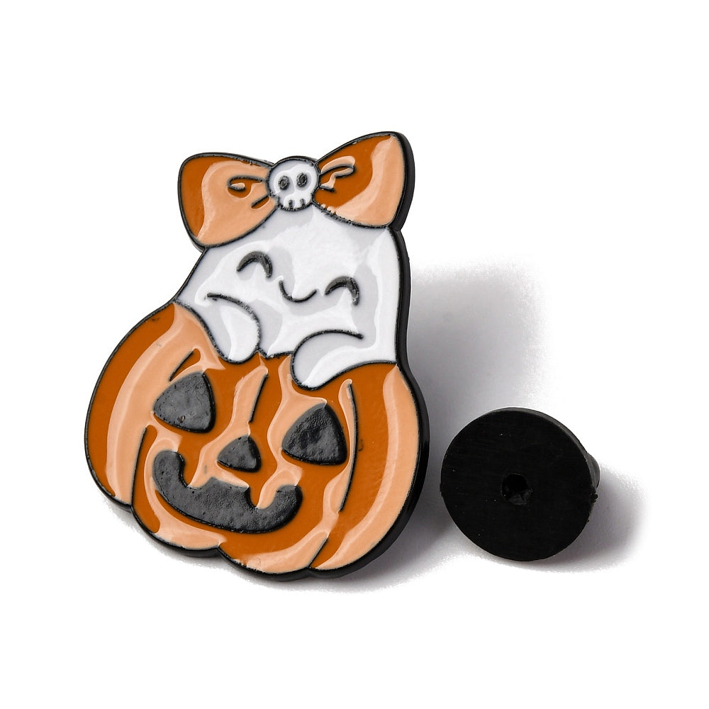 Ghost pumpkin enamel pin