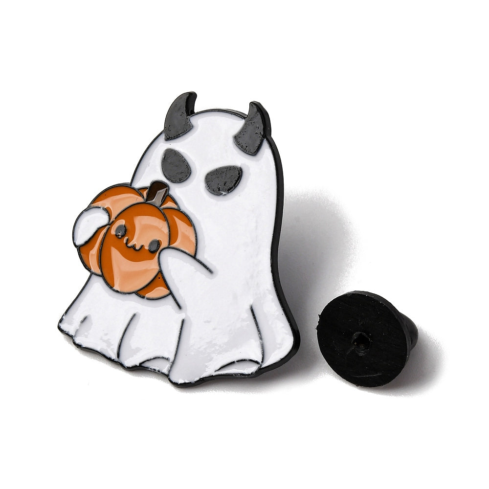 Ghost pumpkin enamel pin