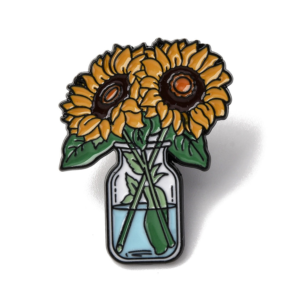Sunflower bouquet enamel pin