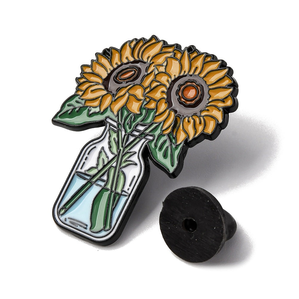 Sunflower bouquet enamel pin