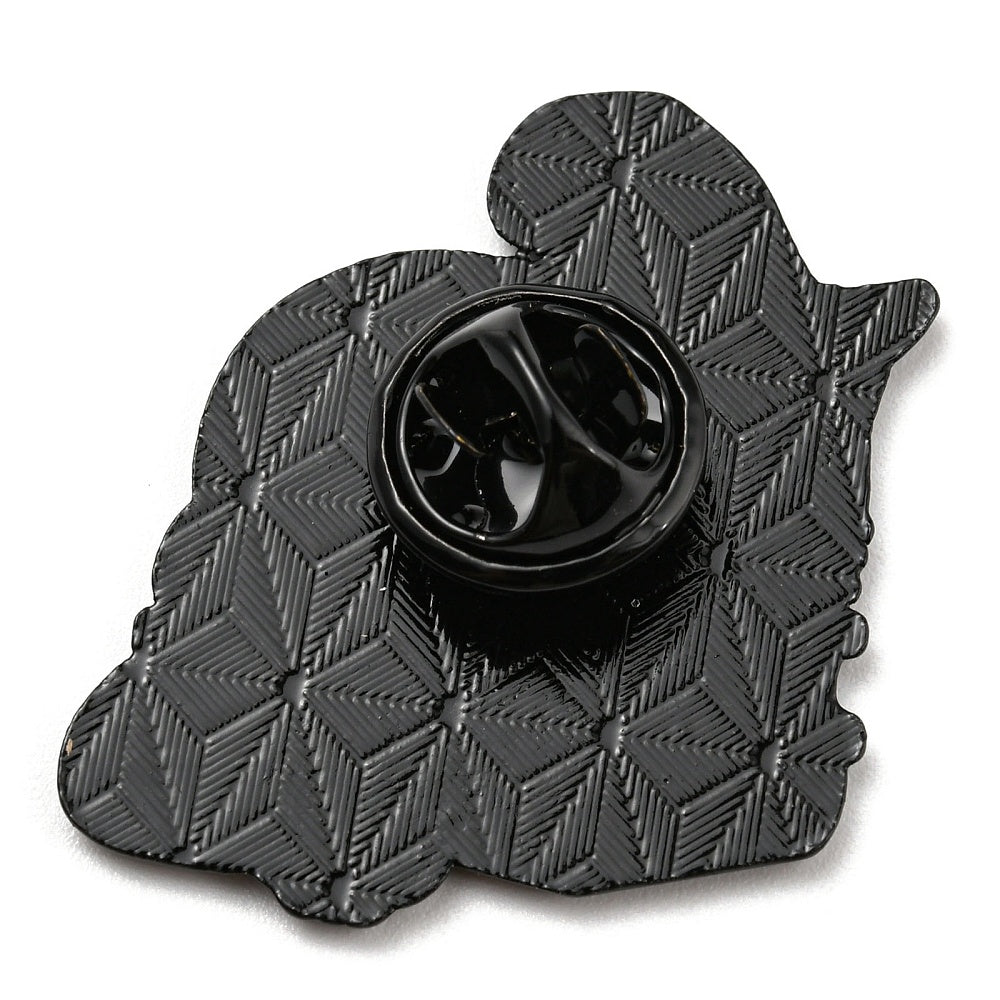 Cat witch wizard laying on pile of books enamel pin
