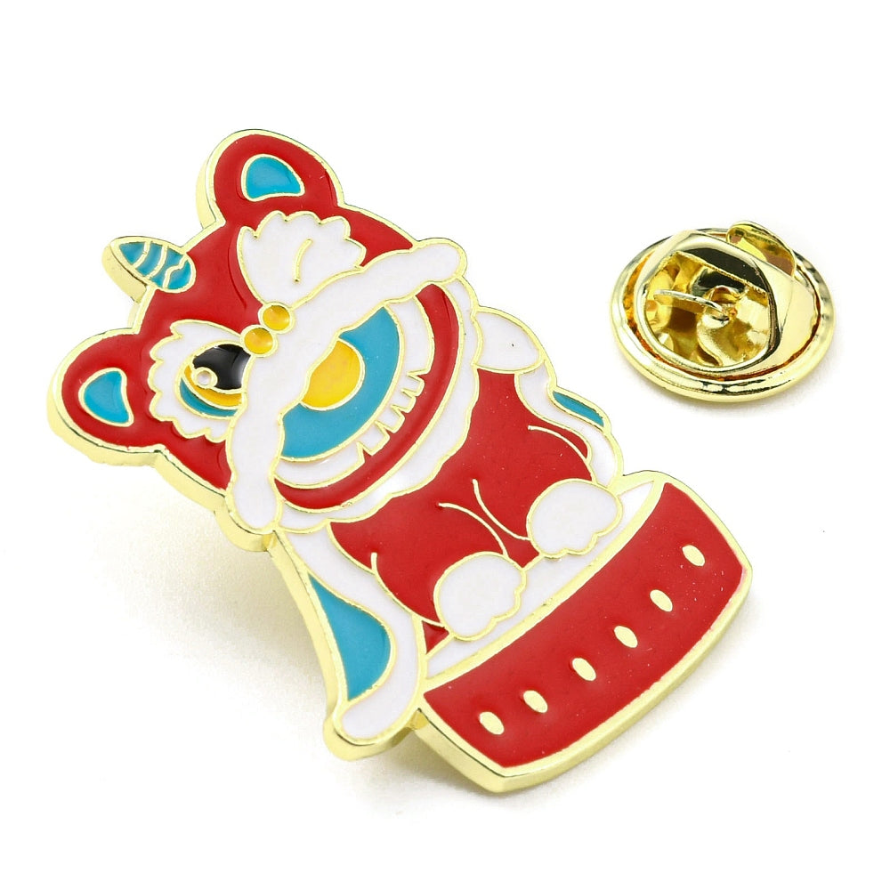 Chinese dragon dance enamel pin