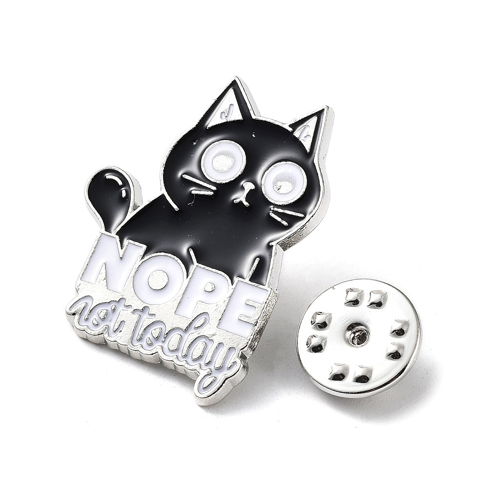 'Nope not today' cat enamel pin