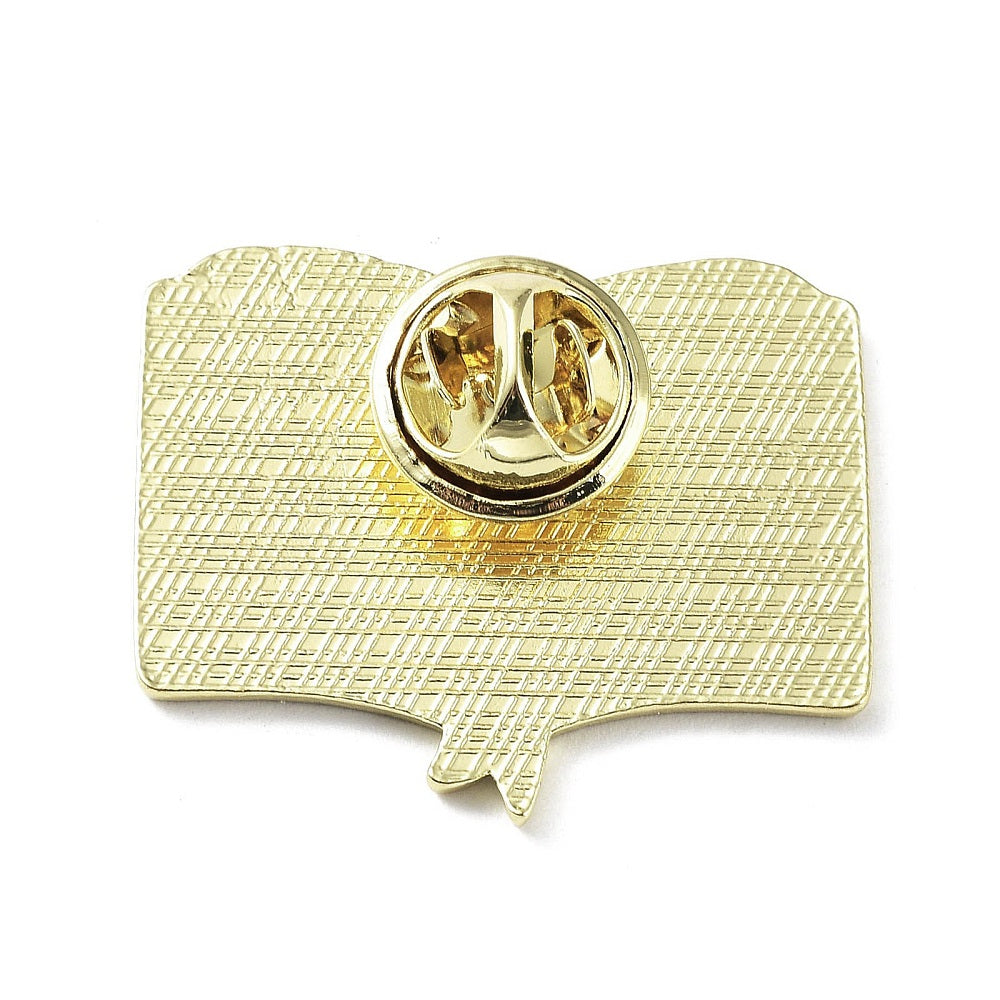 'Go away I'm reading' enamel pin