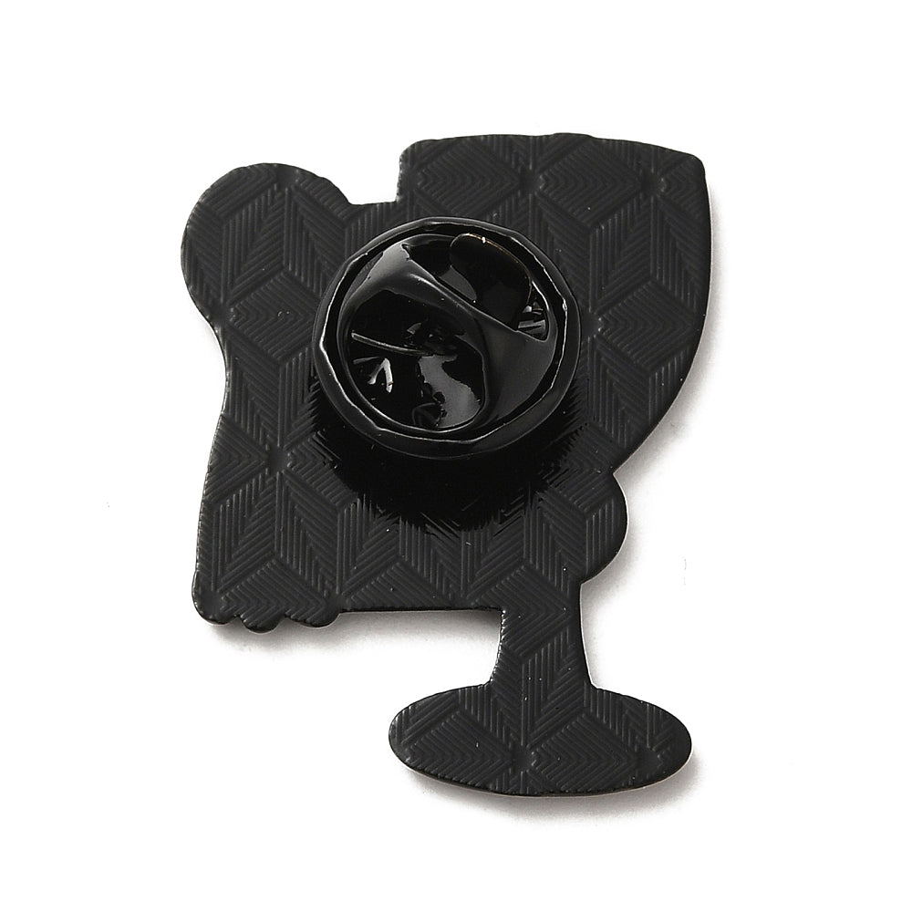 Frog wine enamel pin