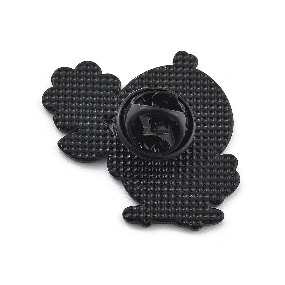 Chick with flower enamel pin