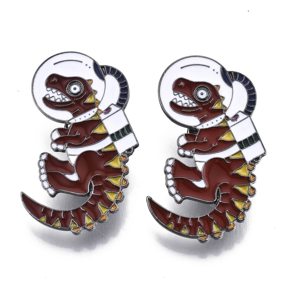 Space dinosaur enamel pin
