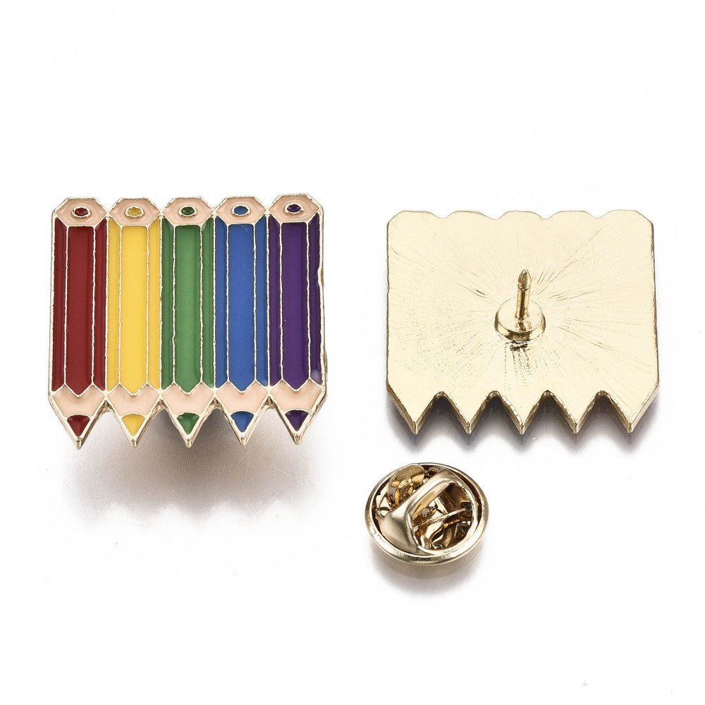 Colour pencils enamel pin