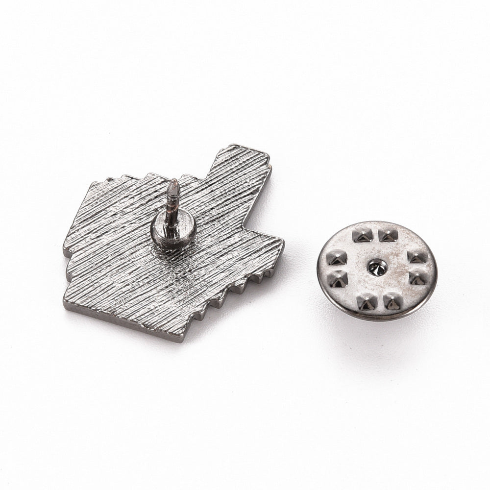 Pixel hand mouse click enamel pin