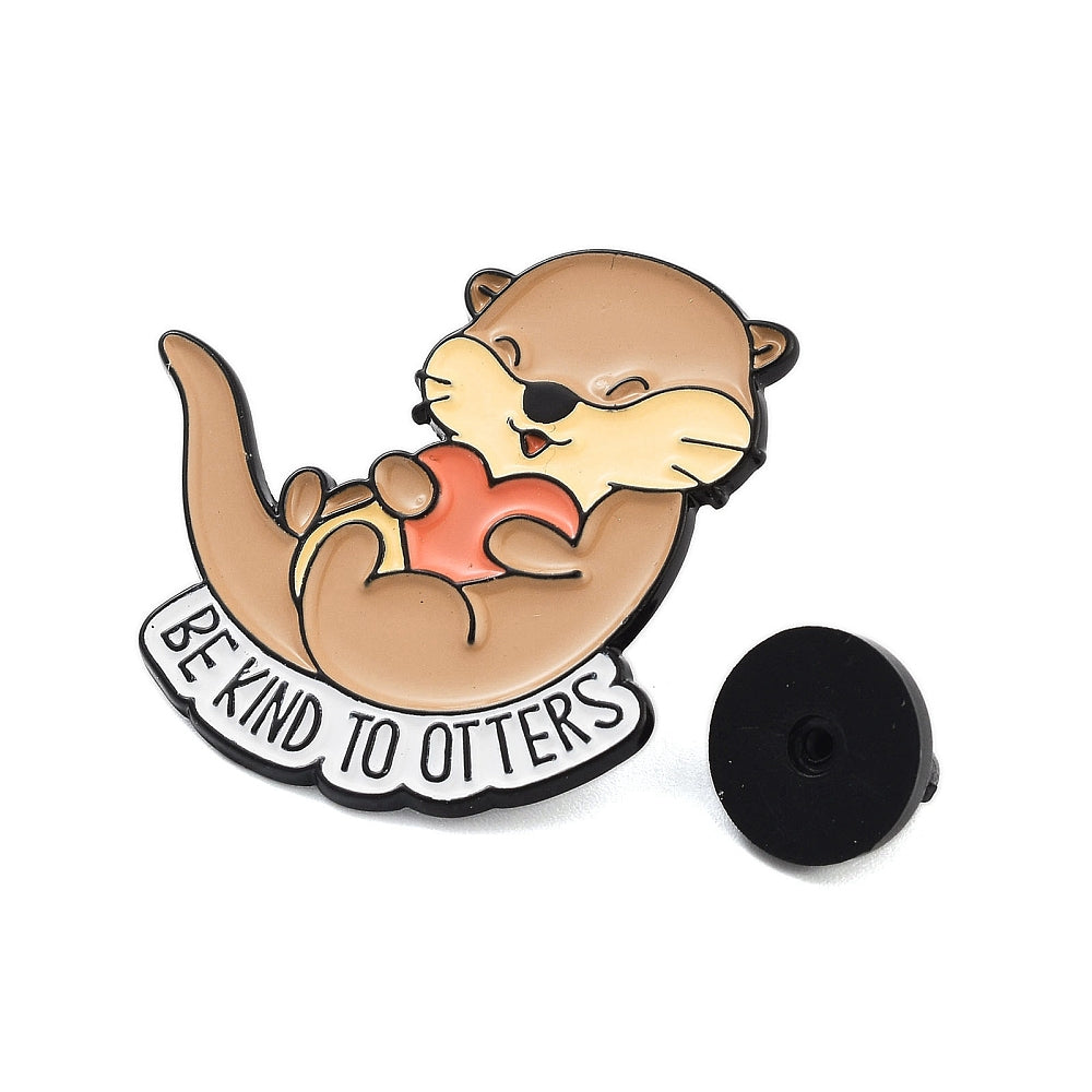 'Be kind to otters' enamel pin