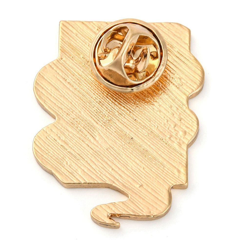 Snake rose book enamel pin