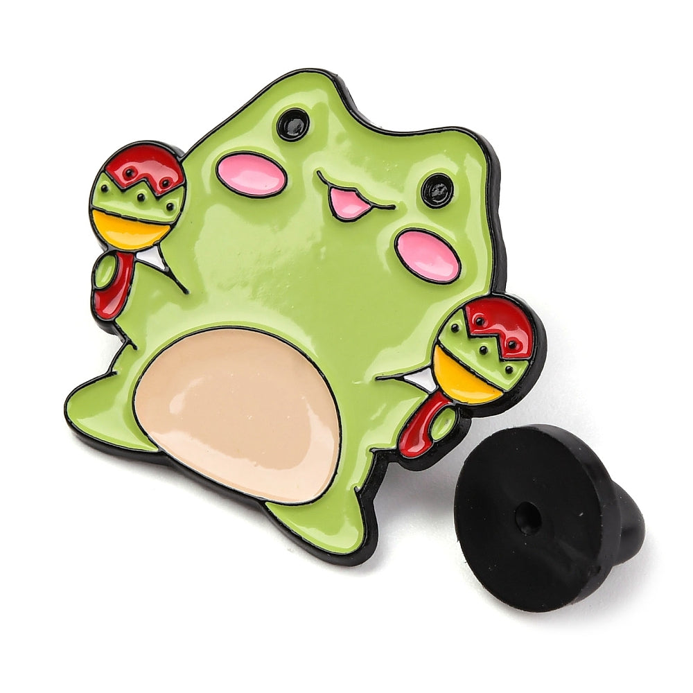 Maracas frog enamel pin