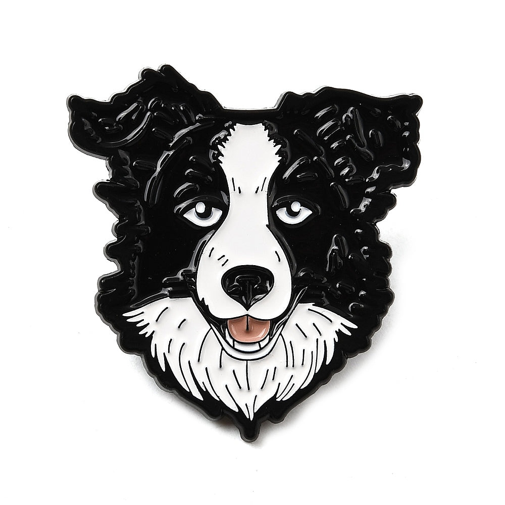 Border collie dog enamel pin
