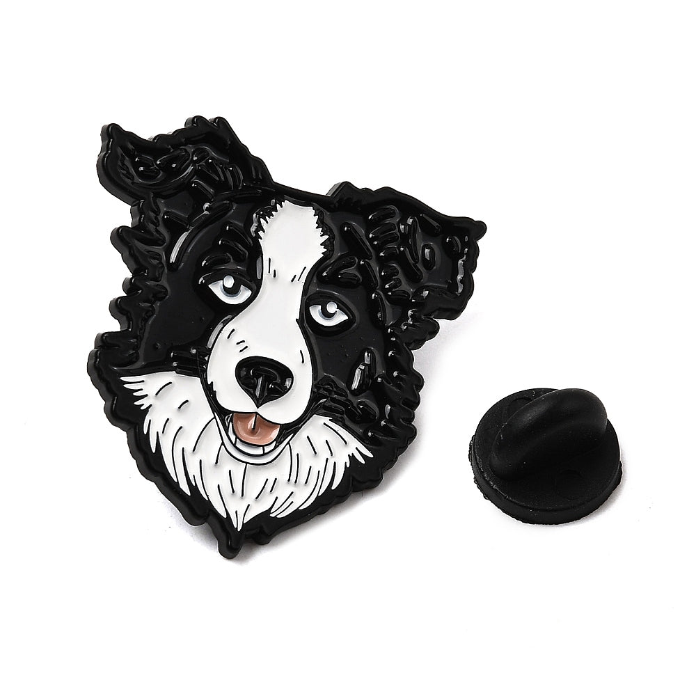Border collie dog enamel pin