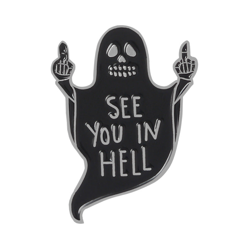 'See you in hell' enamel pin
