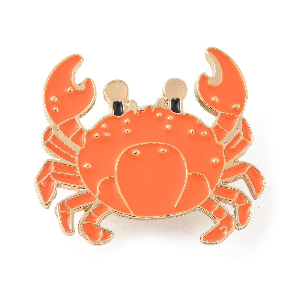Crab enamel pin