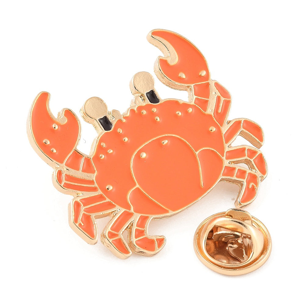 Crab enamel pin
