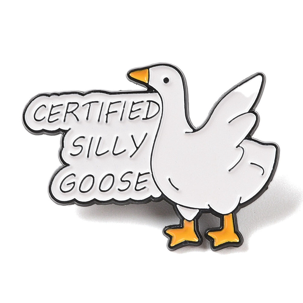 'certified silly goose' enamel pin