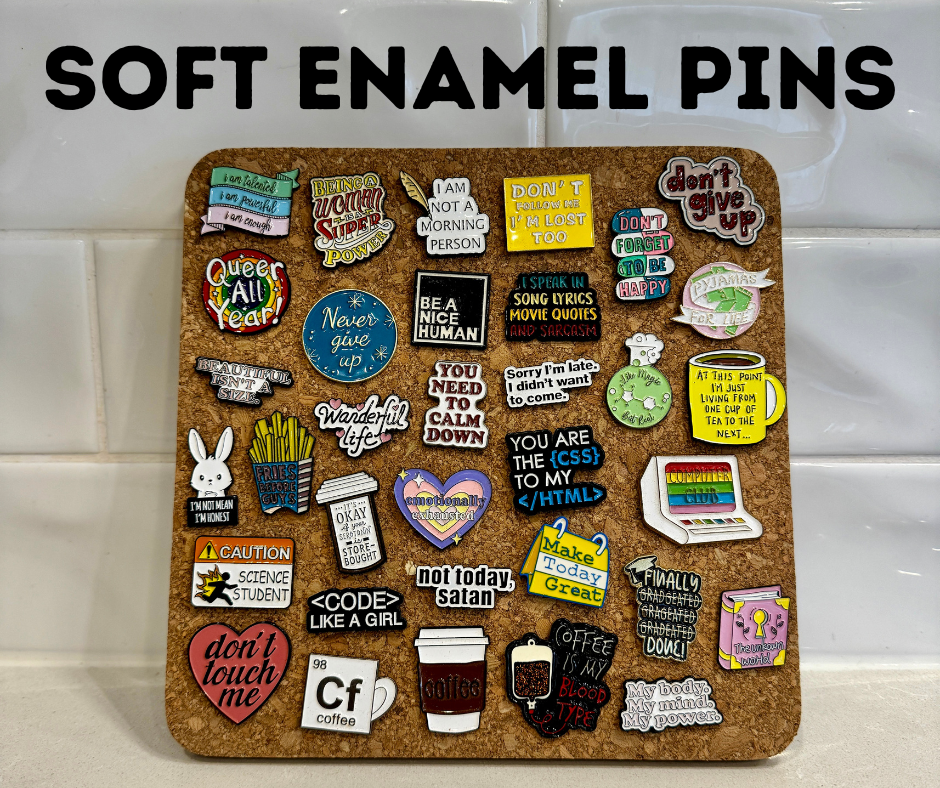 Different types of enamel pins