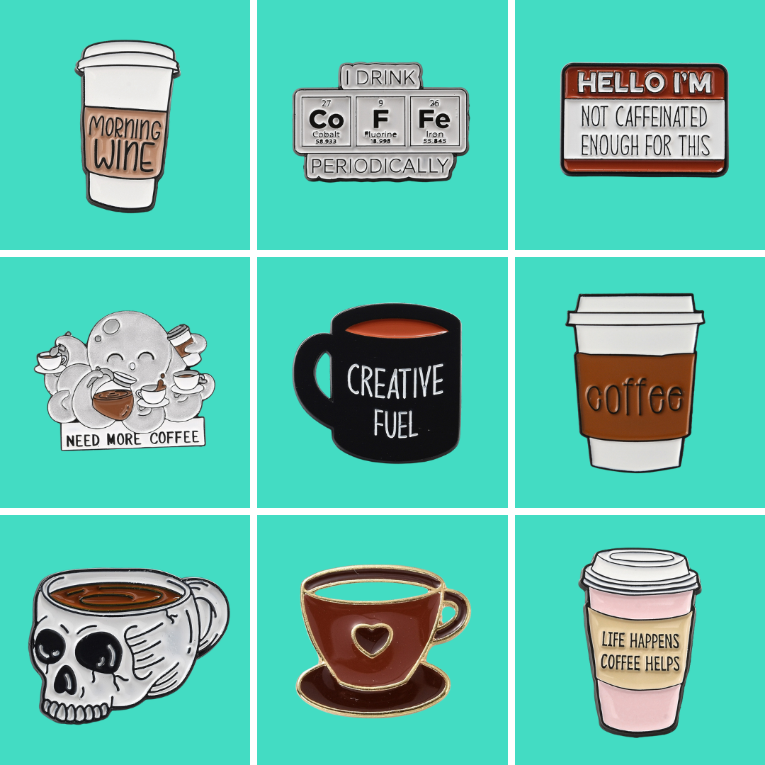 Coffee Enamel Pins