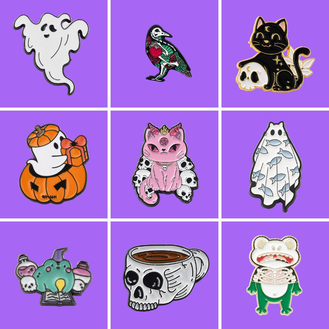 Spooky Enamel Pins