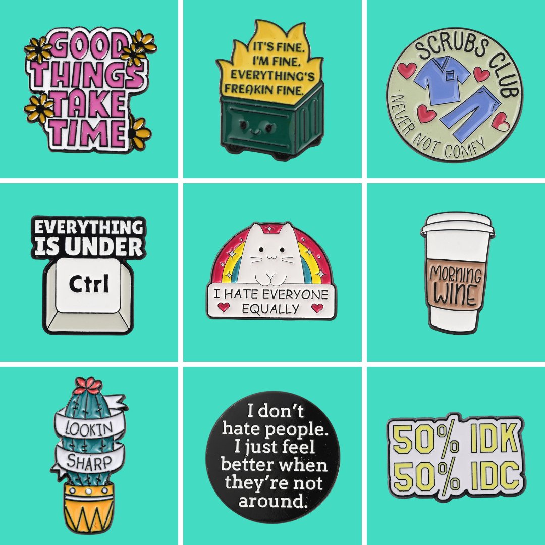 Word Enamel Pins
