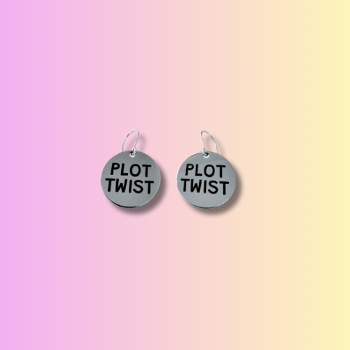 📖 PLOT TWIST – Stainless Steel Earrings