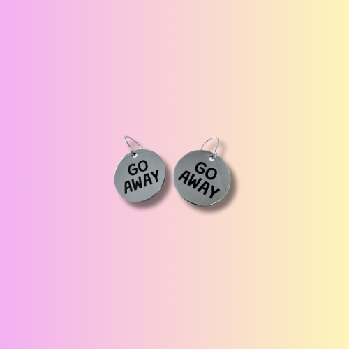 🖕 GO AWAY – Stainless Steel Earrings
