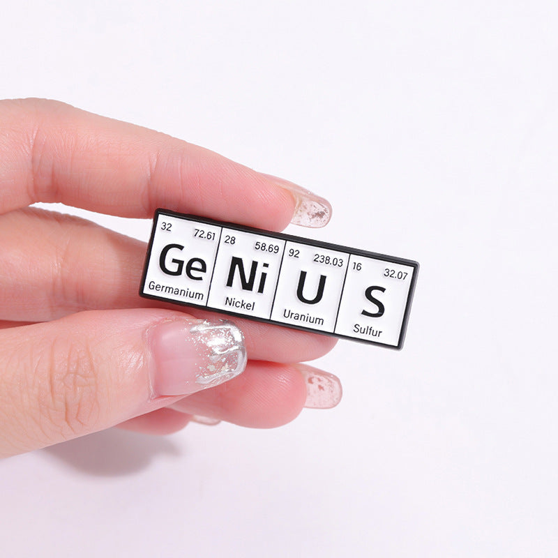 GeNiUS element enamel pin