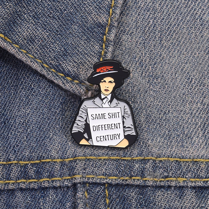 Sam shit different century enamel pin
