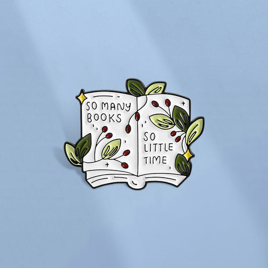 So many books so little time enamel pin