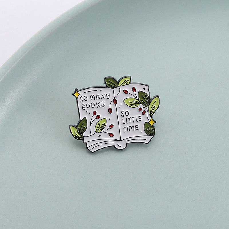 So many books so little time enamel pin