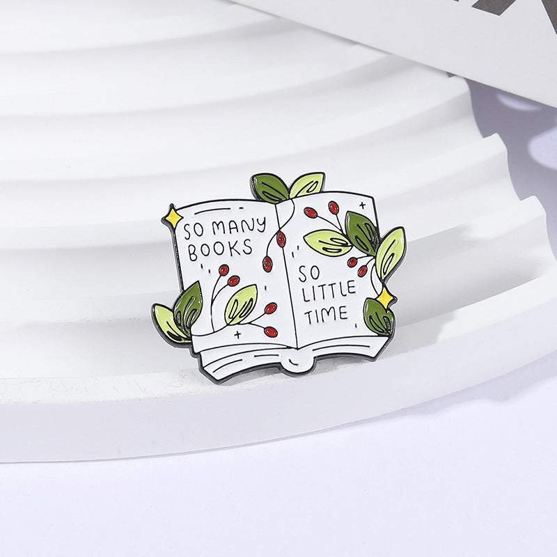So many books so little time enamel pin