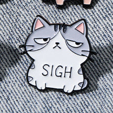 'Sigh' enamel pin