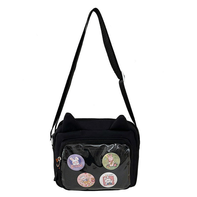 Pin Display Crossbody Bag – Cat Ear Style