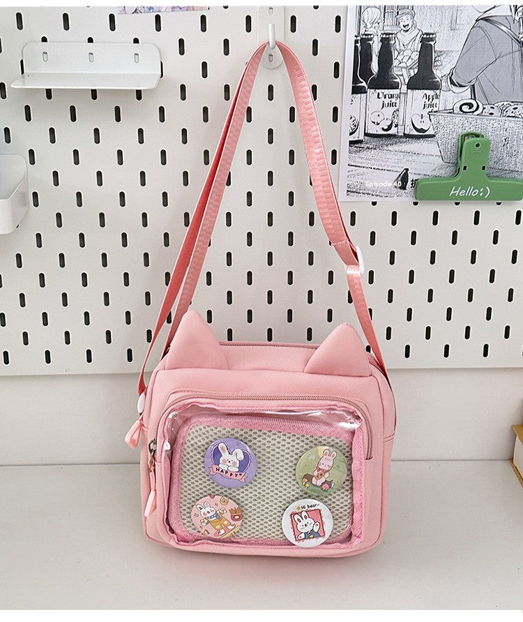 Pin Display Crossbody Bag – Cat Ear Style
