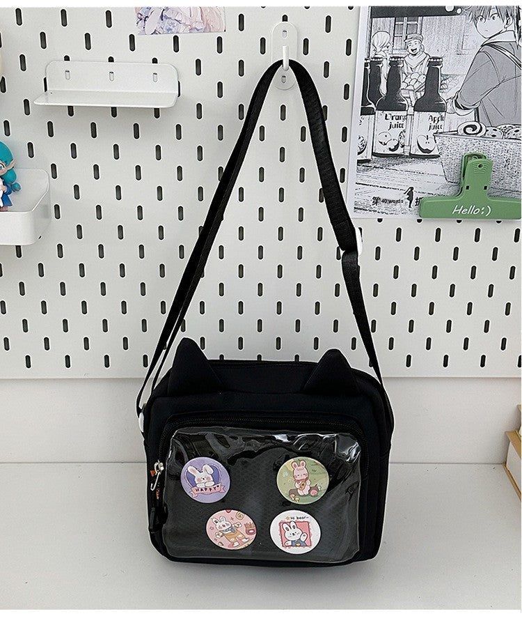 Pin Display Crossbody Bag – Cat Ear Style