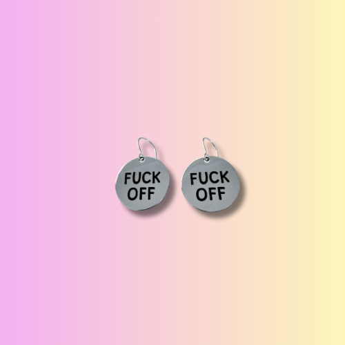 🖕 F*CK OFF – Stainless Steel Earrings