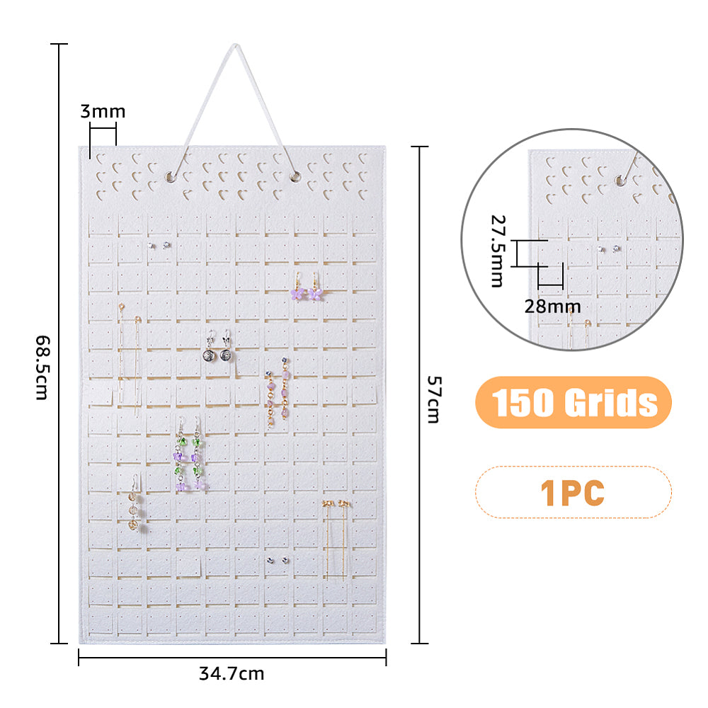 Felt Hanging Earring Storage Bag – Rectangle (Old Lace)