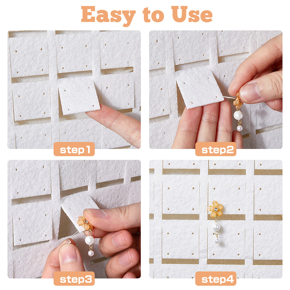 Felt Hanging Earring Storage Bag – Rectangle (Old Lace)