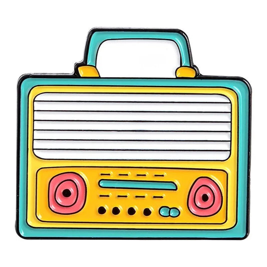 Wireless radio enamel pin